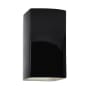 Justice Design Group Ambiance 2 Light 10" Tall LED Outdoor Wall Sconce Gloss Black / Matte White