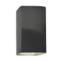 Justice Design Group Ambiance 2 Light 10" Tall LED Outdoor Wall Sconce Gloss Grey