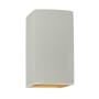 Justice Design Group Ambiance 2 Light 10" Tall LED Outdoor Wall Sconce Matte White / Champagne Gold