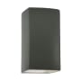 Justice Design Group Ambiance 2 Light 10" Tall LED Outdoor Wall Sconce Pewter Green