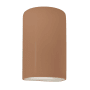 Justice Design Group Ambiance 10" Tall Half Cylinder Closed Top LED ADA Wall Sconce Adobe