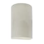 Justice Design Group Ambiance 10" Tall Half Cylinder Closed Top LED ADA Wall Sconce White Crackle