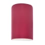 Justice Design Group Ambiance 10" Tall Half Cylinder Closed Top LED ADA Wall Sconce Cerise