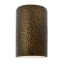 Justice Design Group Ambiance 10" Tall Half Cylinder Closed Top LED ADA Wall Sconce Hammered Brass