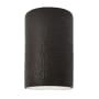 Justice Design Group Ambiance 10" Tall Half Cylinder Closed Top LED ADA Wall Sconce Hammered Iron