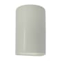 Justice Design Group Ambiance 10" Tall Half Cylinder Closed Top LED ADA Wall Sconce Matte White