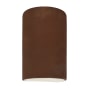 Justice Design Group Ambiance 10" Tall Half Cylinder Closed Top LED ADA Wall Sconce Real Rust