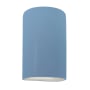 Justice Design Group Ambiance 10" Tall Half Cylinder Closed Top LED ADA Wall Sconce Sky Blue