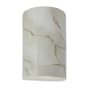 Justice Design Group Ambiance 10" Tall Half Cylinder Closed Top LED ADA Wall Sconce Carrara Marble
