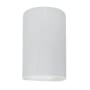 Justice Design Group Ambiance 10" Tall Half Cylinder Closed Top LED ADA Wall Sconce Gloss White / Gloss White