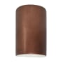Justice Design Group Ambiance 10" Tall Half Cylinder Open Top LED ADA Wall Sconce Antique Copper