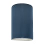 Justice Design Group Ambiance 10" Tall Half Cylinder Open Top LED ADA Wall Sconce Midnight Sky / Matte White