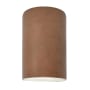 Justice Design Group Ambiance 10" Tall Half Cylinder Open Top LED ADA Wall Sconce Terra Cotta