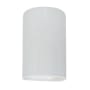 Justice Design Group Ambiance 10" Tall Half Cylinder Open Top LED ADA Wall Sconce Gloss White