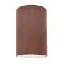 Justice Design Group Ambiance 2 Light 10" Tall LED Cylinder Outdoor Wall Sconce Canyon Clay