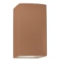 Justice Design Group Ambiance 14" Tall Rectangular Closed Top LED ADA Wall Sconce Adobe