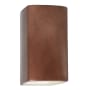 Justice Design Group Ambiance 14" Tall Rectangular Closed Top LED ADA Wall Sconce Antique Copper