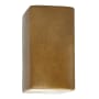 Justice Design Group Ambiance 14" Tall Rectangular Closed Top LED ADA Wall Sconce Antique Gold