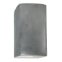 Justice Design Group Ambiance 14" Tall Rectangular Closed Top LED ADA Wall Sconce Antique Silver