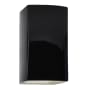 Justice Design Group Ambiance 14" Tall Rectangular Closed Top LED ADA Wall Sconce Gloss Black / Matte White