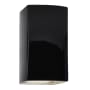 Justice Design Group Ambiance 14" Tall Rectangular Closed Top LED ADA Wall Sconce Gloss Black
