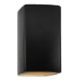 Justice Design Group Ambiance 14" Tall Rectangular Closed Top LED ADA Wall Sconce Carbon Matte Black / Champagne Gold