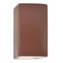 Justice Design Group Ambiance 14" Tall Rectangular Closed Top LED ADA Wall Sconce Canyon Clay