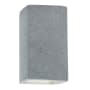 Justice Design Group Ambiance 14" Tall Rectangular Closed Top LED ADA Wall Sconce Concrete