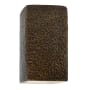 Justice Design Group Ambiance 14" Tall Rectangular Closed Top LED ADA Wall Sconce Hammered Brass