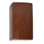Justice Design Group Ambiance 14" Tall Rectangular Closed Top LED ADA Wall Sconce Hammered Copper