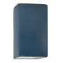Justice Design Group Ambiance 14" Tall Rectangular Closed Top LED ADA Wall Sconce Midnight Sky / Matte White