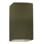 Justice Design Group Ambiance 14" Tall Rectangular Closed Top LED ADA Wall Sconce Matte Green