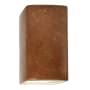 Justice Design Group Ambiance 14" Tall Rectangular Closed Top LED ADA Wall Sconce Rust Patina
