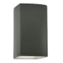 Justice Design Group Ambiance 14" Tall Rectangular Closed Top LED ADA Wall Sconce Pewter Green