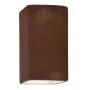 Justice Design Group Ambiance 14" Tall Rectangular Closed Top LED ADA Wall Sconce Real Rust