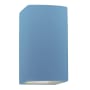 Justice Design Group Ambiance 14" Tall Rectangular Closed Top LED ADA Wall Sconce Sky Blue