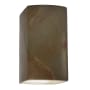 Justice Design Group Ambiance 14" Tall Rectangular Closed Top LED ADA Wall Sconce Tierra Red Slate