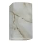 Justice Design Group Ambiance 14" Tall Rectangular Closed Top LED ADA Wall Sconce Carrara Marble