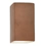 Justice Design Group Ambiance 14" Tall Rectangular Closed Top LED ADA Wall Sconce Terra Cotta