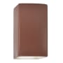 Justice Design Group Ambiance 2 Light 14" Tall LED Rectangle Outdoor Wall Sconce with Perforated Holes Canyon Clay