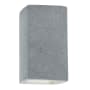 Justice Design Group Ambiance 2 Light 14" Tall LED Rectangle Outdoor Wall Sconce with Perforated Holes Concrete