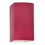 Justice Design Group Ambiance 2 Light 14" Tall LED Rectangle Outdoor Wall Sconce with Perforated Holes Cerise