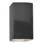 Justice Design Group Ambiance 2 Light 14" Tall LED Rectangle Outdoor Wall Sconce with Perforated Holes Gloss Grey