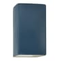 Justice Design Group Ambiance 2 Light 14" Tall LED Rectangle Outdoor Wall Sconce with Perforated Holes Midnight Sky / Matte White