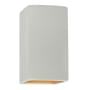Justice Design Group Ambiance 2 Light 14" Tall LED Rectangle Outdoor Wall Sconce with Perforated Holes Matte White / Champagne Gold