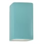 Justice Design Group Ambiance 2 Light 14" Tall LED Rectangle Outdoor Wall Sconce with Perforated Holes Reflecting Pool