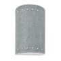 Justice Design Group Ambiance 10" Tall Perforated Half Cylinder Closed Top ADA Wall Sconce Concrete