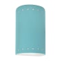 Justice Design Group Ambiance 10" Tall Perforated Half Cylinder Closed Top ADA Wall Sconce Reflecting Pool
