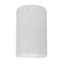 Justice Design Group Ambiance 10" Tall Perforated Half Cylinder Open Top ADA Wall Sconce Gloss White / Gloss White