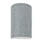 Justice Design Group Ambiance 2 Light 10" Tall LED Cylinder Outdoor Wall Sconce with Perforated Holes Concrete